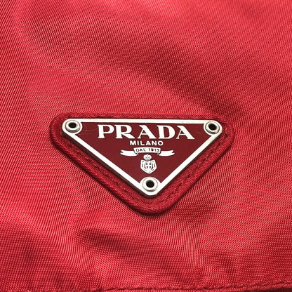 Prada Backpack Nylon Red With Logo Women