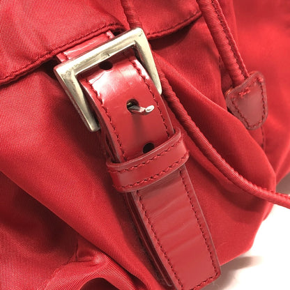 Prada Backpack Nylon Red With Logo Women