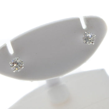 Jewelry Pierce 14K White Gold, Diamond Silver Stud Earring Around0.08Ct Women