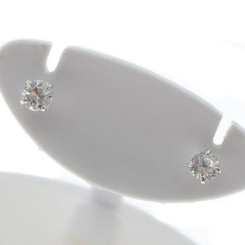 Jewelry Pierce 14K White Gold, Diamond Silver Stud Earring Around0.08Ct Women