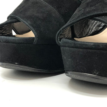 Prada Sandals 1Xp882 Suede Black Strap Women 36