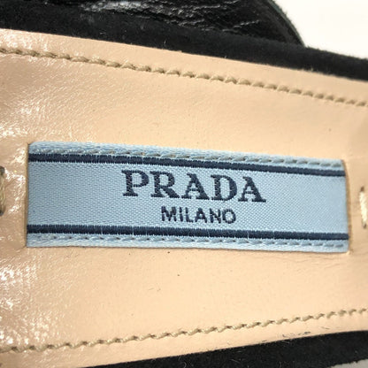 Prada Sandals 1Xp882 Suede Black Strap Women 36