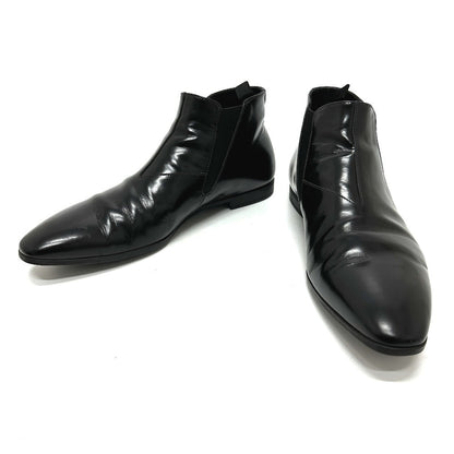 Prada Boots Calf Leather Black Side Gore Mens 7 1/2