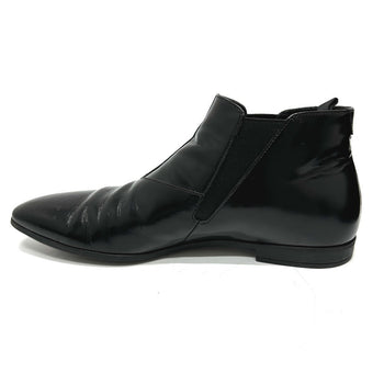 Prada Boots Calf Leather Black Side Gore Mens 7 1/2