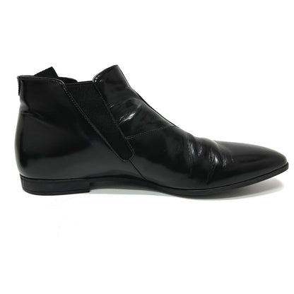 Prada Boots Calf Leather Black Side Gore Mens 7 1/2
