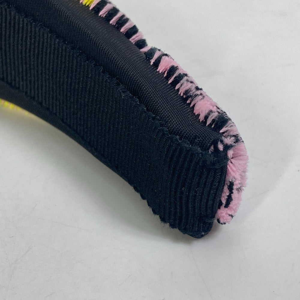Prada Hair Accessory Nylon Yellow Pile Triangle Logo Plate Women