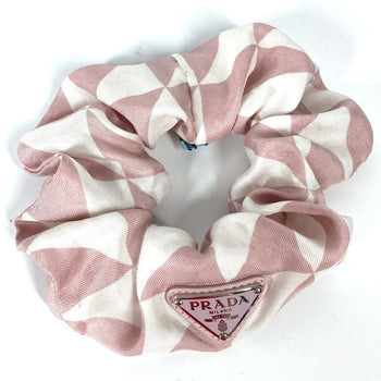 Prada Hair Accessory 1If015 Nylon Pink Triangle Logo Plate Logo Women