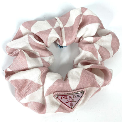 Prada Hair Accessory 1If015 Nylon Pink Triangle Logo Plate Logo Women