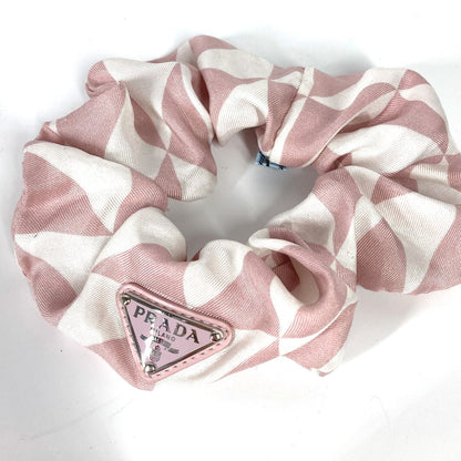 Prada Hair Accessory 1If015 Nylon Pink Triangle Logo Plate Logo Women