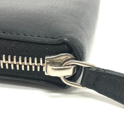 Givenchy Long Wallet Purse Leather Black Front Logo Mens