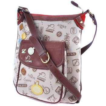 Loewe Shoulder Bag Suede Brown Pin Batch Women