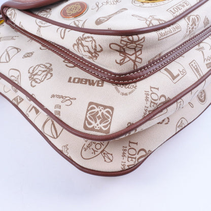 Loewe Shoulder Bag Suede Brown Pin Batch Women