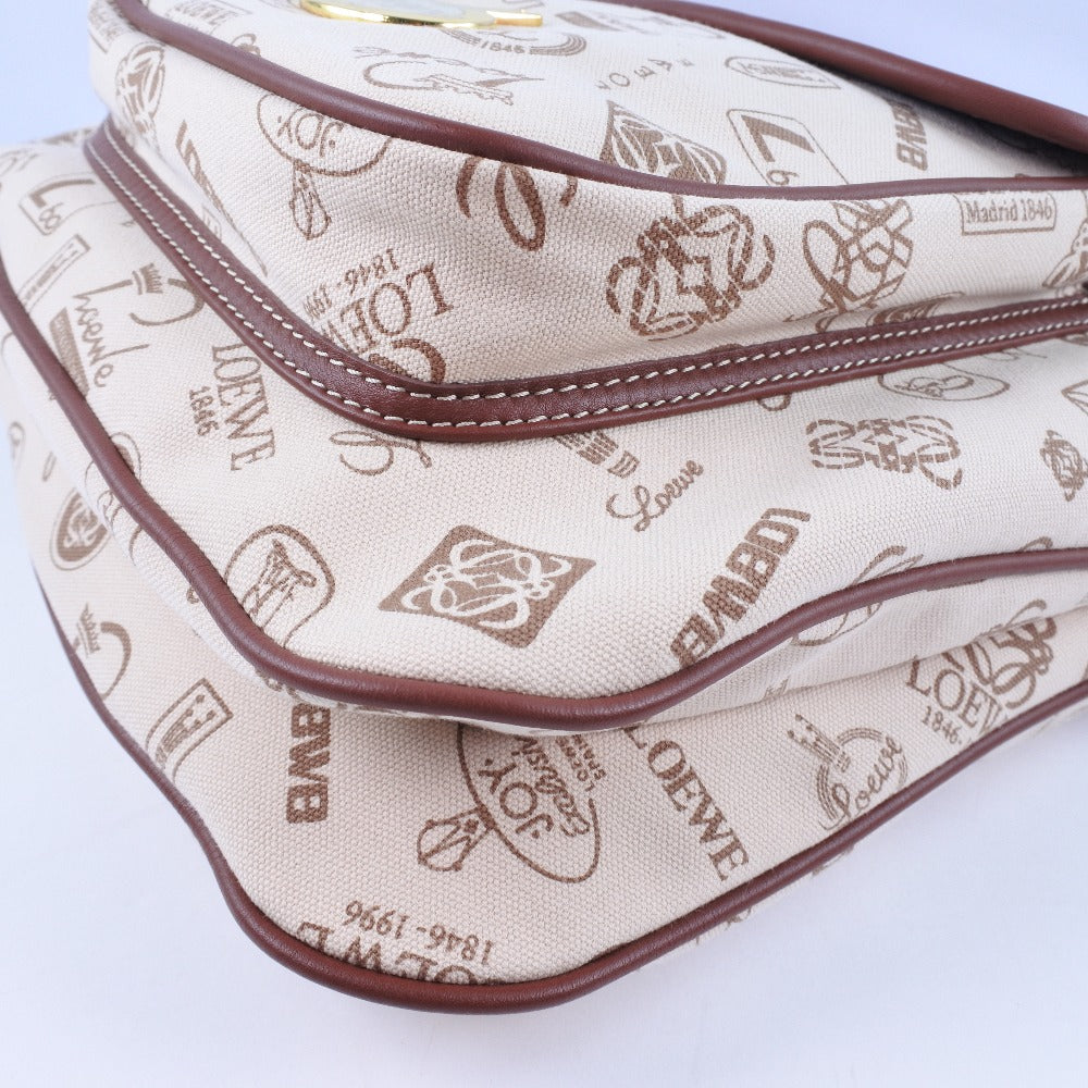 Loewe Shoulder Bag Suede Brown Pin Batch Women