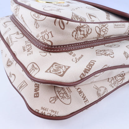 Loewe Shoulder Bag Suede Brown Pin Batch Women