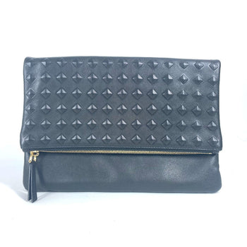 Mcm Clutch Bag Leather Black Logo