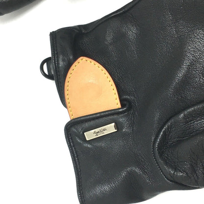 Louis Vuitton Glove Mp2429 Cashmere, Leather Black Gon Lv Staples Edition Women 9