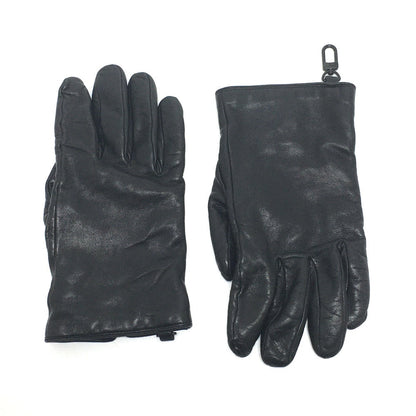 Louis Vuitton Glove Mp2429 Cashmere, Leather Black Gon Lv Staples Edition Women 9