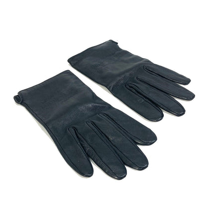 Louis Vuitton Gloves M75555 Leather Black Apparel Logo Women