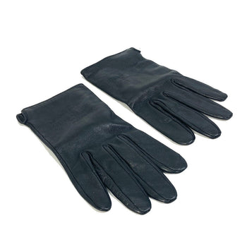 Louis Vuitton Gloves M75555 Leather Black Apparel Logo Women
