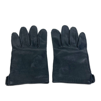 Louis Vuitton Gloves M75555 Leather Black Apparel Logo Women