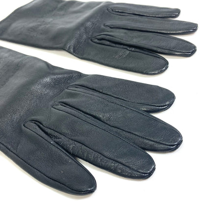 Louis Vuitton Gloves M75555 Leather Black Apparel Logo Women