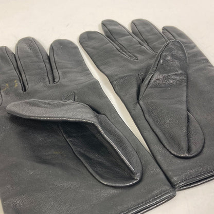 Louis Vuitton Gloves M75555 Leather Black Apparel Logo Women