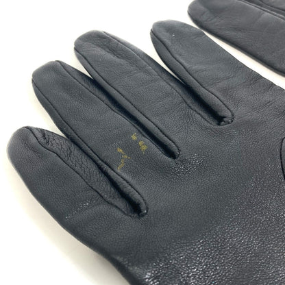 Louis Vuitton Gloves M75555 Leather Black Apparel Logo Women