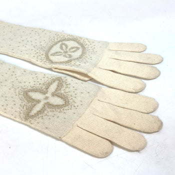 Louis Vuitton Glove Cashmere, Acetate Ivorytype Logo Gonpoliana Glitter Lv Women 22
