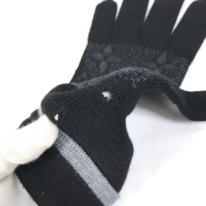 Louis Vuitton Glove M73470 Wool Black Gon My Monogram Eclipse Mens
