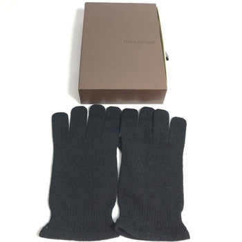 Louis Vuitton Gloves Cashmere, Silk Black Knit Monogram Lame Women