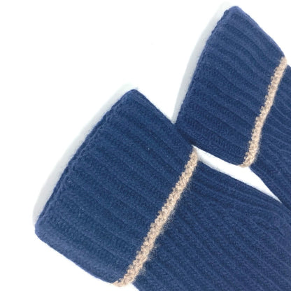 Louis Vuitton Gloves Cashmere Navy Logo Patch Mens