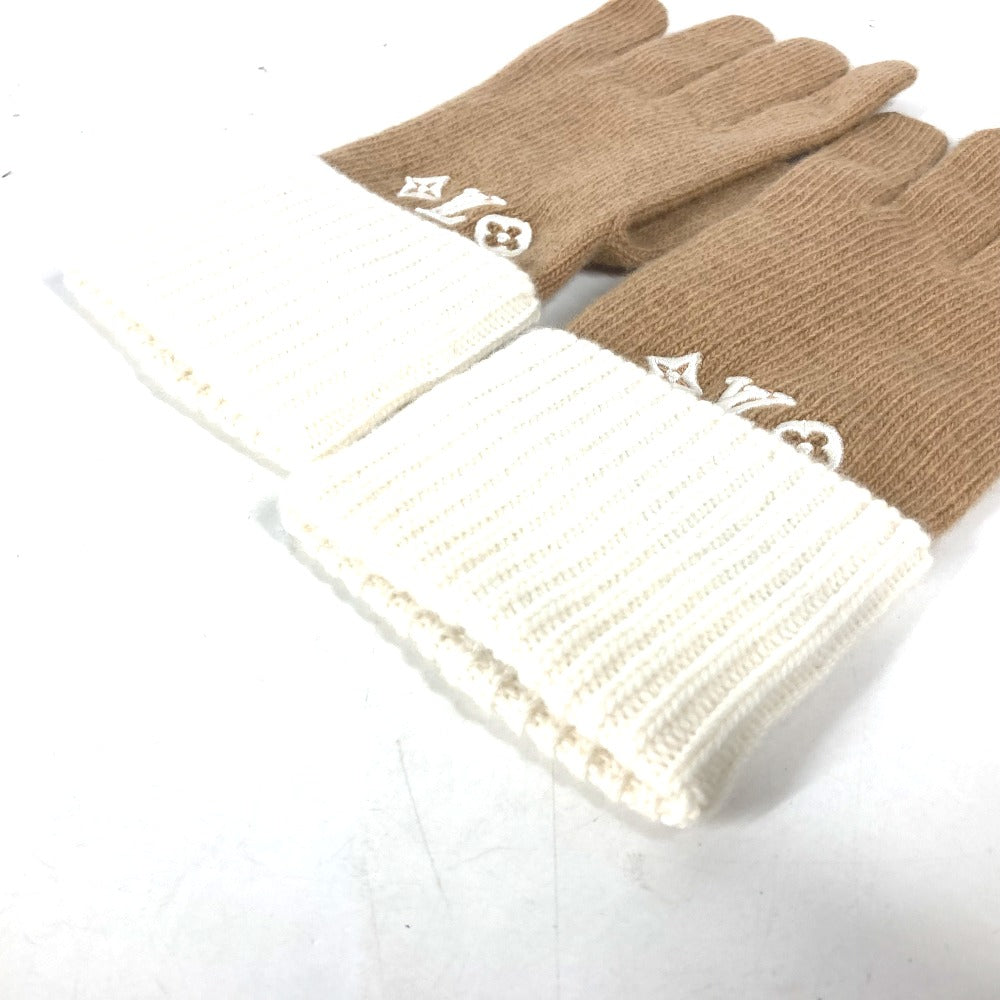 Louis Vuitton Gloves M77930 Wool Beige By Color Globe Lv Headline Women