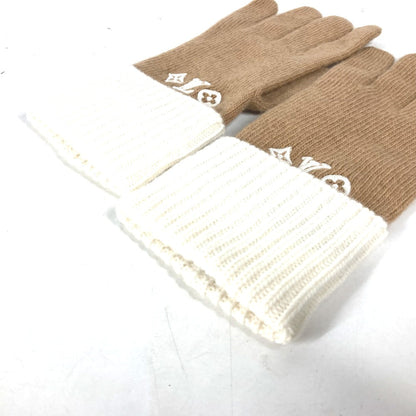 Louis Vuitton Gloves M77930 Wool Beige By Color Globe Lv Headline Women