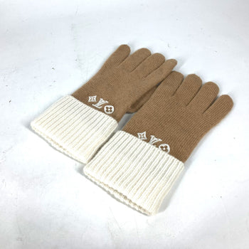 Louis Vuitton Gloves M77930 Wool Beige By Color Globe Lv Headline Women