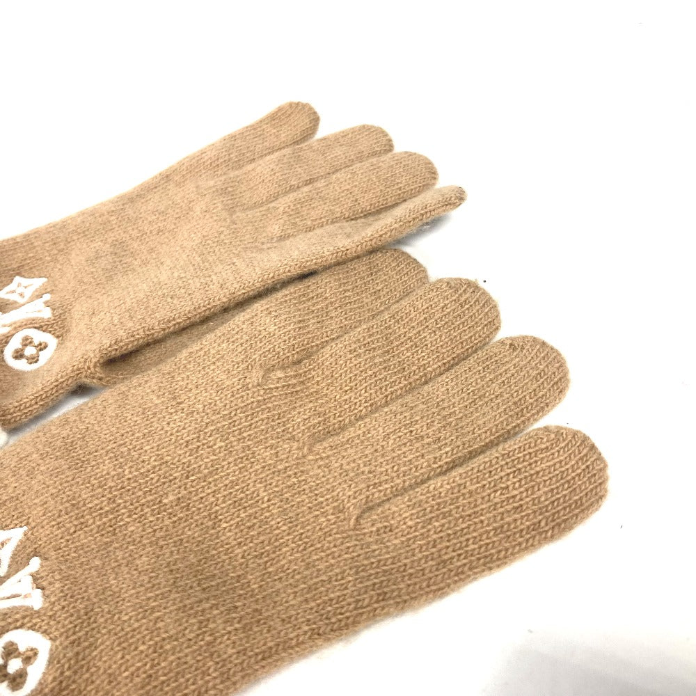 Louis Vuitton Gloves M77930 Wool Beige By Color Globe Lv Headline Women