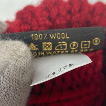 Louis Vuitton Gloves Wool Red Logo Women