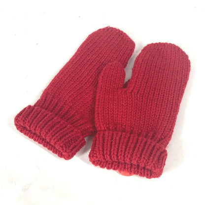 Louis Vuitton Gloves Wool Red Logo Women