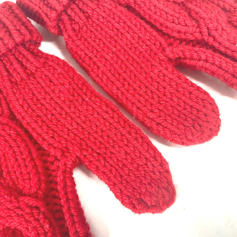 Louis Vuitton Gloves Wool Red Logo Women