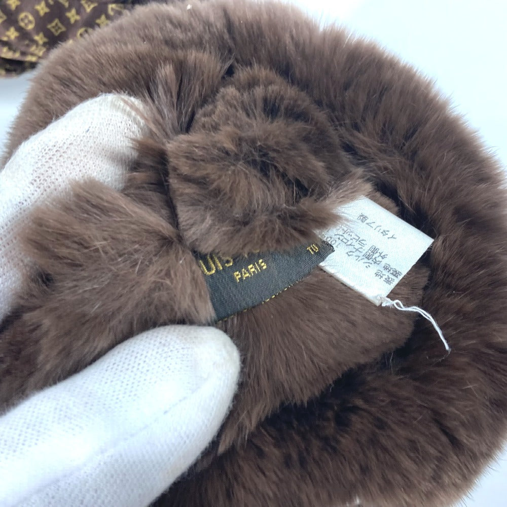 Louis Vuitton Gloves M74273 Silk , Rabbit Brown Monogram Fur Morphle Igloo Mittens