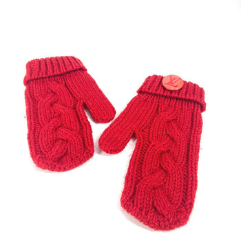 Louis Vuitton Gloves Wool Red Moffle Constance Women