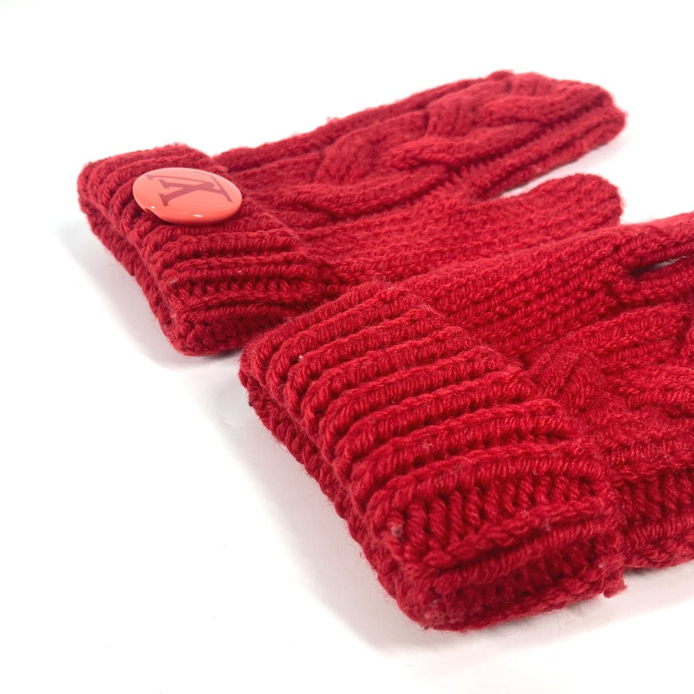 Louis Vuitton Gloves Wool Red Moffle Constance Women