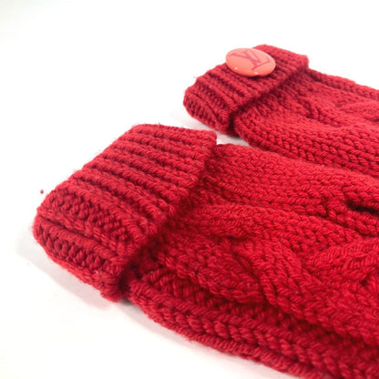 Louis Vuitton Gloves Wool Red Moffle Constance Women
