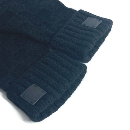 Louis Vuitton Gloves M72682 Cashmere Black Leather Patches Gon Helsinki Damier