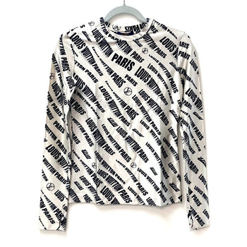 Louis Vuitton Long Sleeve Shirt Flts86 Rayon Black 21Stainless Steel Signature Logo Long Sleeve Top