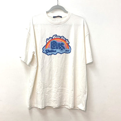 Louis Vuitton Short Sleeve T-Shirt 1Ab4Up Cotton White 23Stainless Steel Rainbow Printed T-Shirt