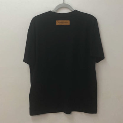 Louis Vuitton Short Sleeve T-Shirt 1Aarpb Cotton Black Lv Concert Print T-Shirt Mens S
