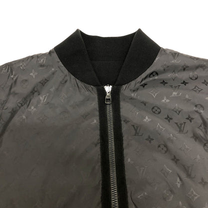 Louis Vuitton Nylon Jacket Rm241Q Nylon, Cotton Black Monogram Reversible Mens L