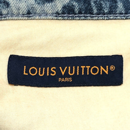 Louis Vuitton Denim Pants 1Afqfd Denim Blue Monogram Print Denim Shorts Mens 28