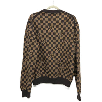 Louis Vuitton Sweater 1A9703 Cotton Brown Logo Virgil Abloh Ribbed Denim Xl