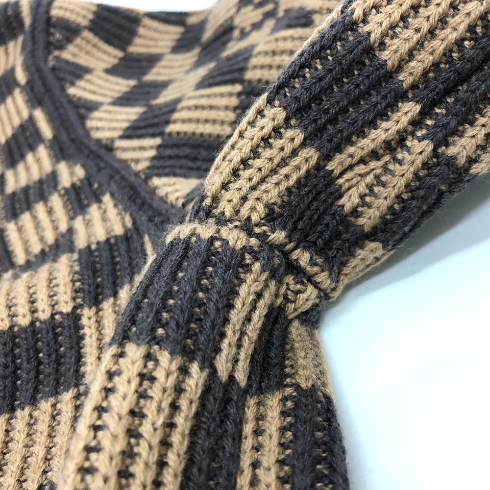 Louis Vuitton Sweater 1A9703 Cotton Brown Logo Virgil Abloh Ribbed Denim Xl